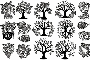 A tree With dollars fruits tattoo idea