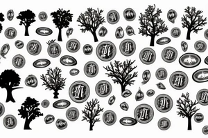 A tree With dollars fruits tattoo idea