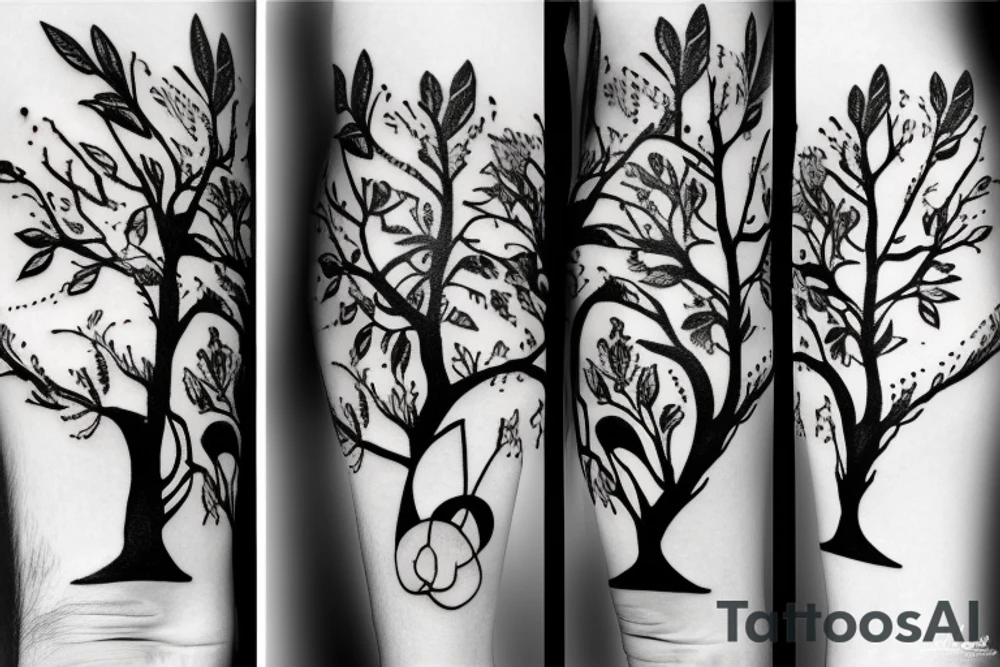 A tree With dollars fruits tattoo idea