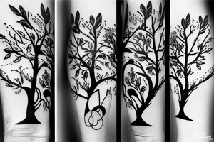 A tree With dollars fruits tattoo idea