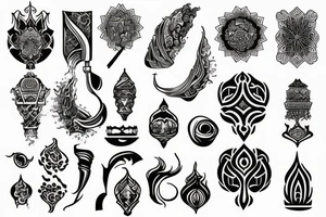 A neo-traditional hookah tattoo idea