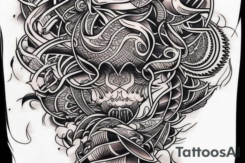 A neo-traditional hookah tattoo idea