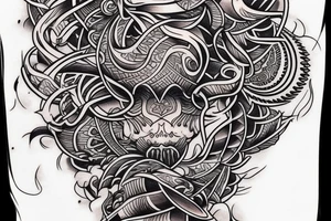 A neo-traditional hookah tattoo idea