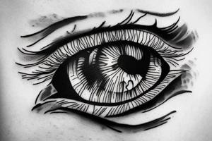 Half a lion eye and half a human eye tattoo idea