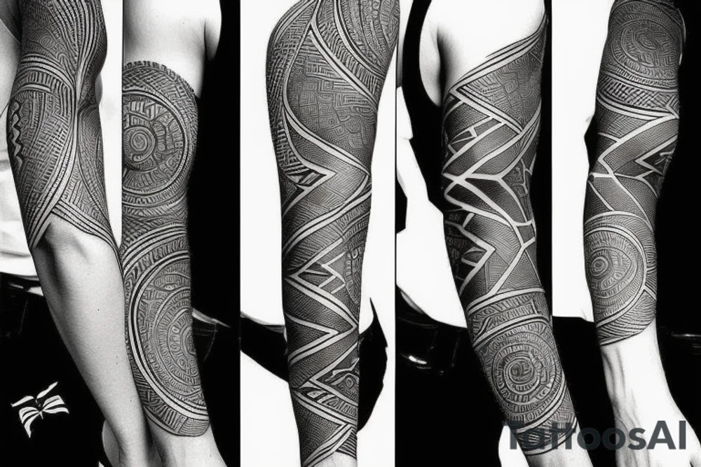 african tattoo sleeve tattoo idea