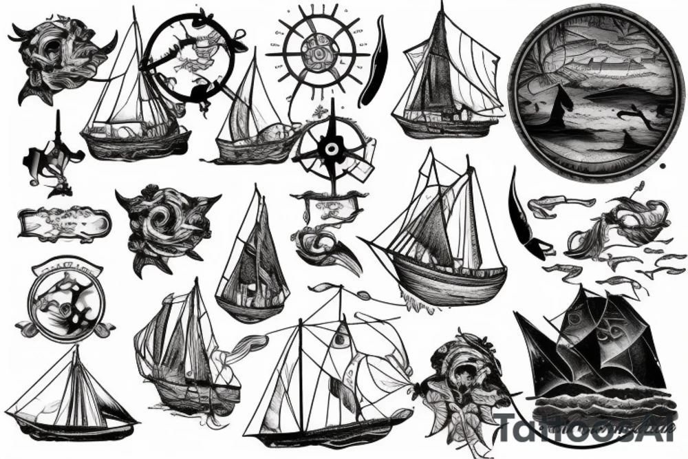 sunken ship tattoo idea