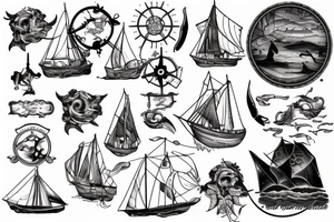 sunken ship tattoo idea