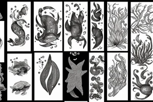 Sea animals tattoo idea