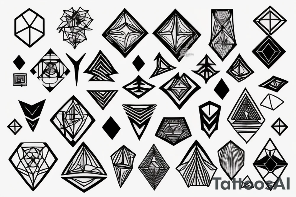 Life and death with geometric lines tattoo idea