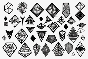 Life and death with geometric lines tattoo idea