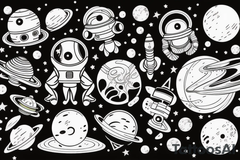 outer space tattoo idea