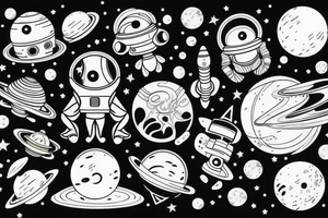 outer space tattoo idea