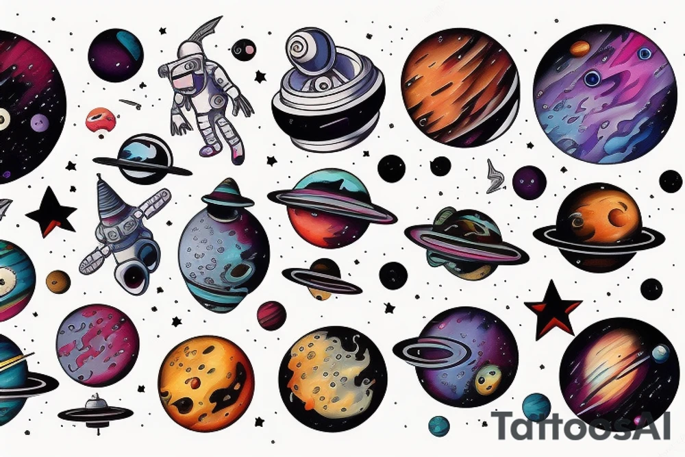 outer space tattoo idea
