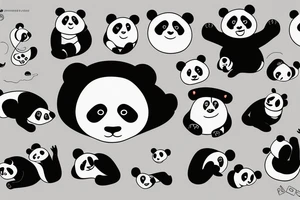 panda in a tie tattoo idea