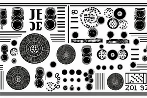 White binary code of the word dj tattoo idea