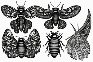 Cicada with red eyes tattoo idea