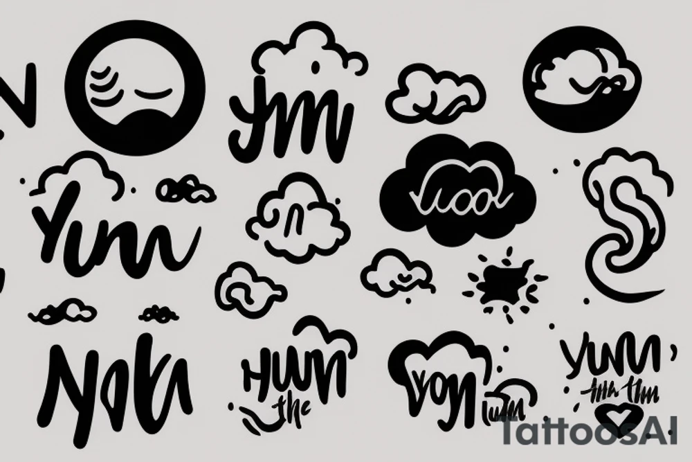 With the name of Yun, with cloud or sunset tattoo idea
