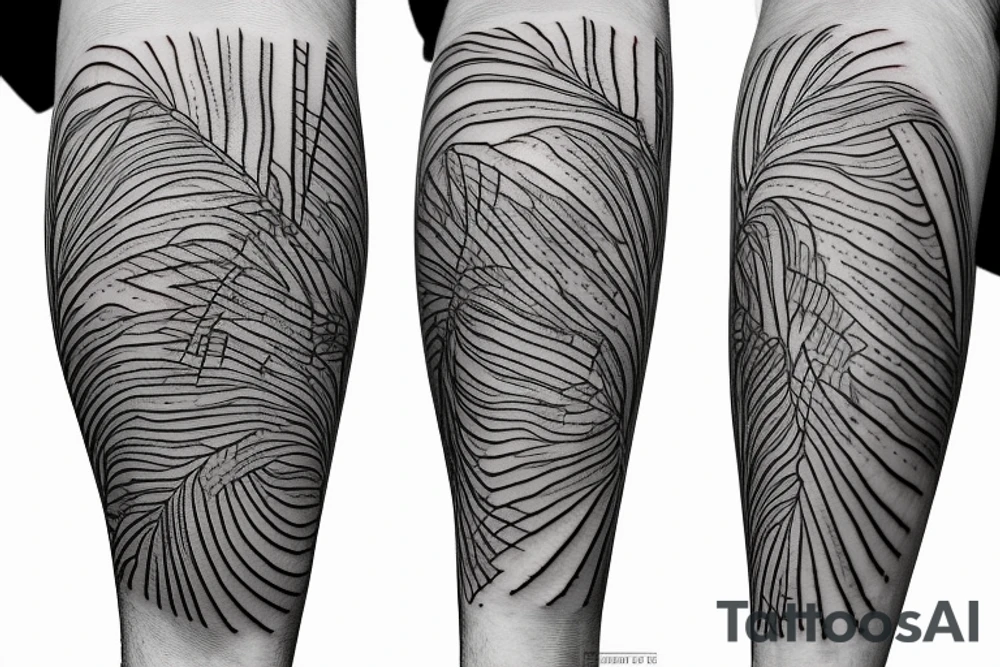 Palm on the seashore tattoo idea