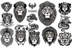 Traditional lion tattoo idea