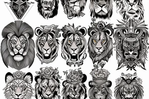 Traditional lion tattoo idea