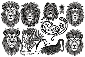 Traditional lion tattoo idea