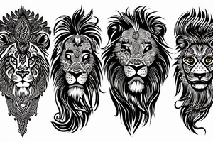 Traditional lion tattoo idea