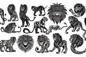 Traditional lion tattoo idea