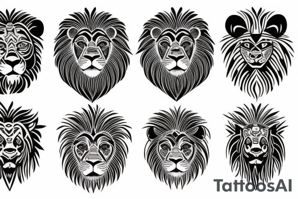 Traditional lion tattoo idea