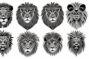 Traditional lion tattoo idea