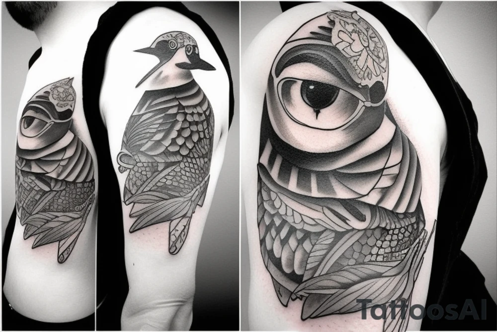 Bird with camera head tattoo idea