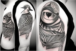 Bird with camera head tattoo idea