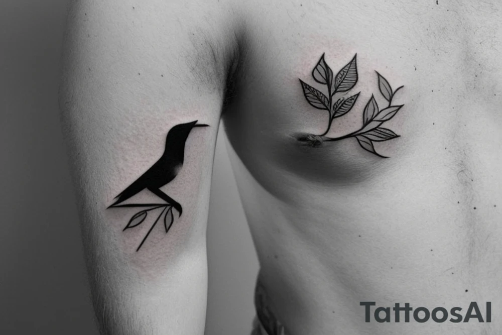 bird with the head of a surveillance camera tattoo idea