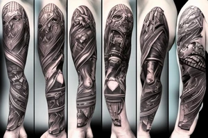 starcraft 2 video game pylon zealot sleeve tattoo idea