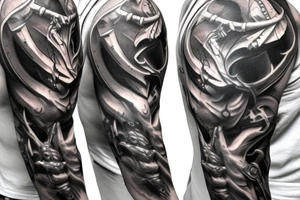 starcraft 2 jim raynor fighting zealot sleeve tattoo idea