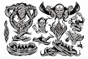 Viking in wood tattoo idea