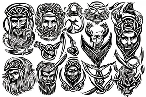 Viking in wood tattoo idea