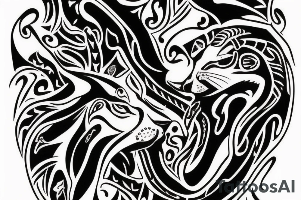Cougar native america tattoo idea