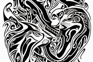 Cougar native america tattoo idea