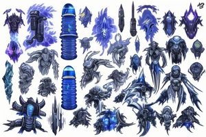 starcraft 2 blue energy pylon tattoo idea