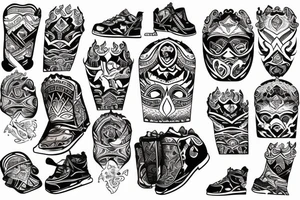 snowboarding in Central Asia Mountains tattoo idea