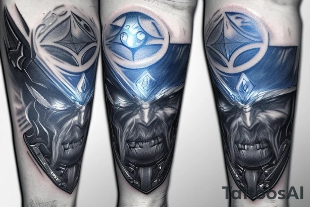 starcraft 2 blue energy pylon odin tattoo idea