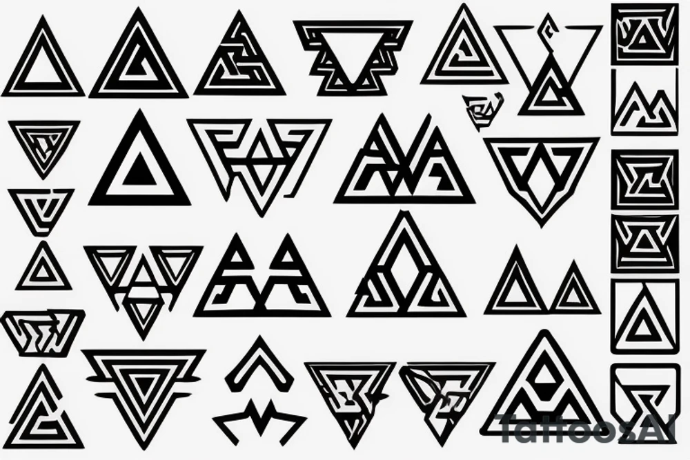 3 black triangles valknut tattoo idea