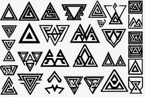 3 black triangles valknut tattoo idea