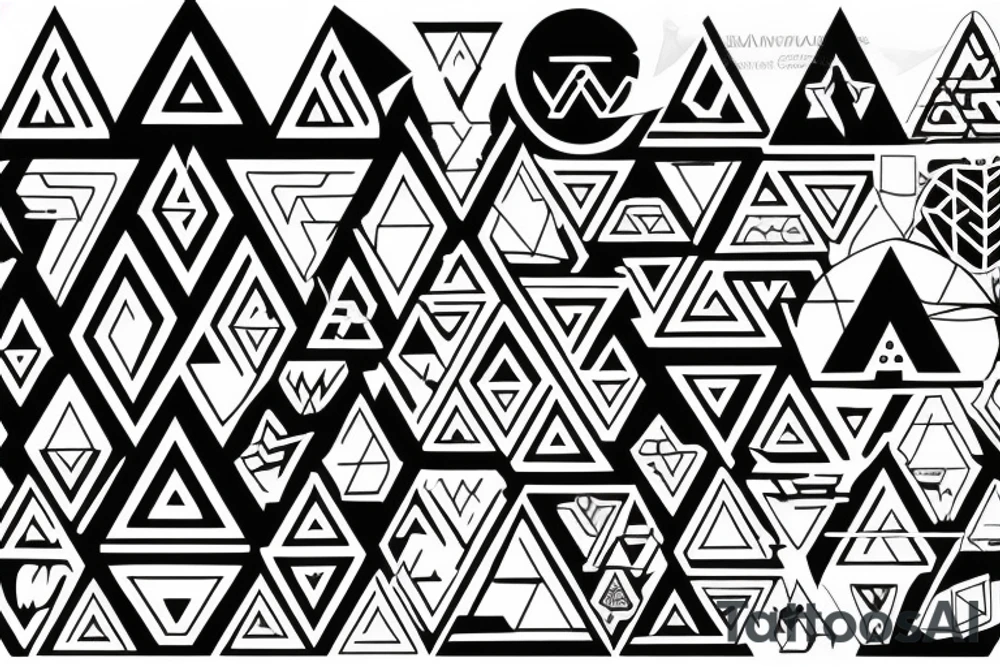 3 black triangles valknut tattoo idea