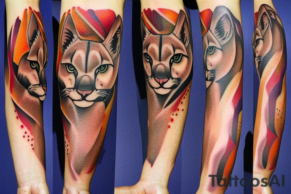 America mountain lion tattoo idea