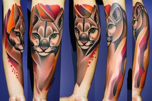 America mountain lion tattoo idea