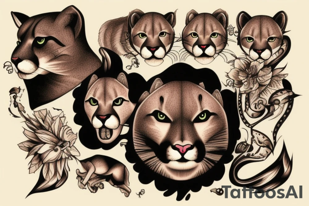 America mountain lion tattoo idea