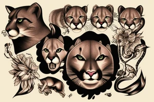 America mountain lion tattoo idea