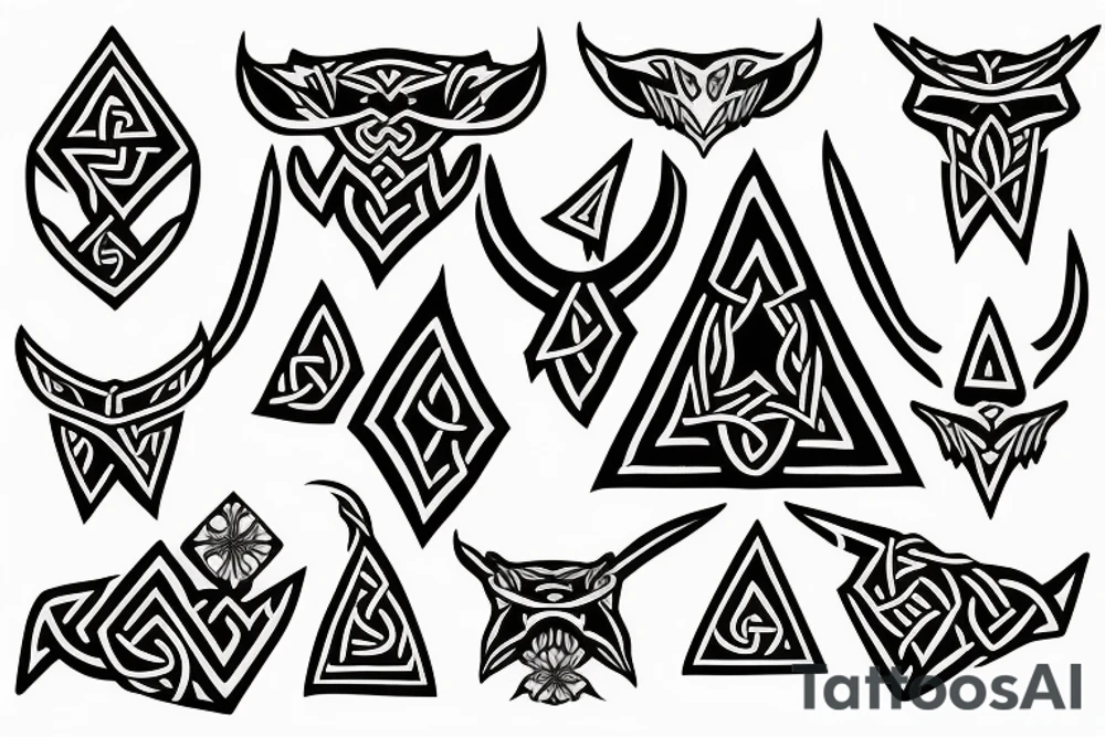 3 black triangles viking style tattoo idea