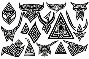 3 black triangles viking style tattoo idea